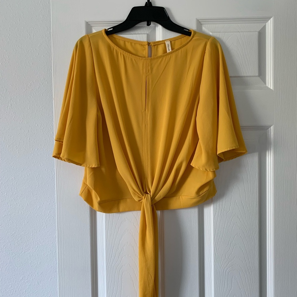 Tie Front Yellow Top